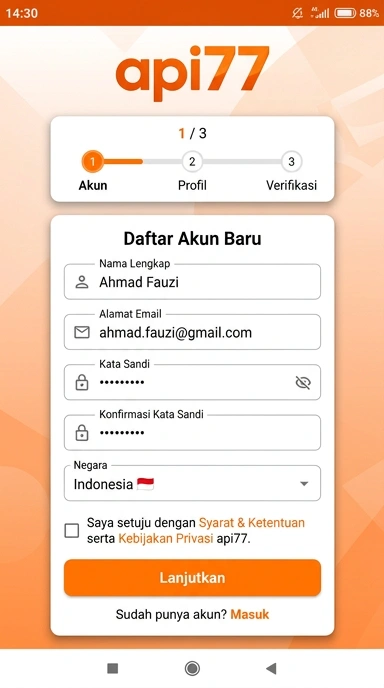 Panduan Registrasi Akun Baru api77 untuk Pengguna Indonesia
