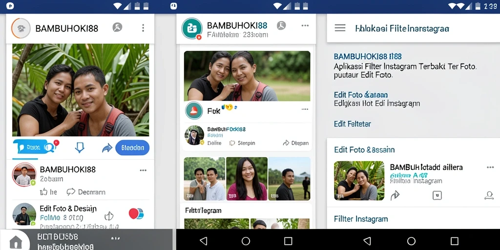 Antarmuka intuitif dari aplikasi BAMBUHOKI88 untuk filter Instagram.