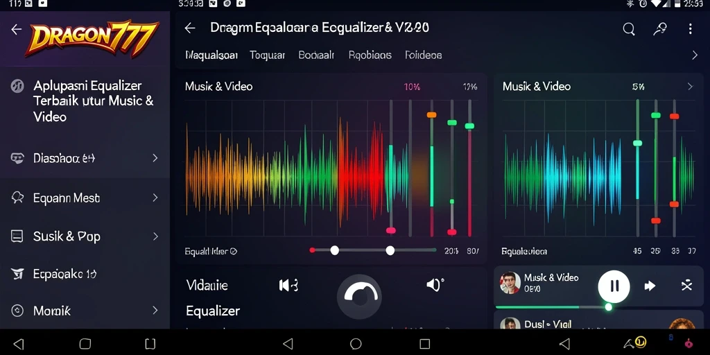 Tampilan antarmuka DRAGON777 yang intuitif untuk mengatur equalizer.