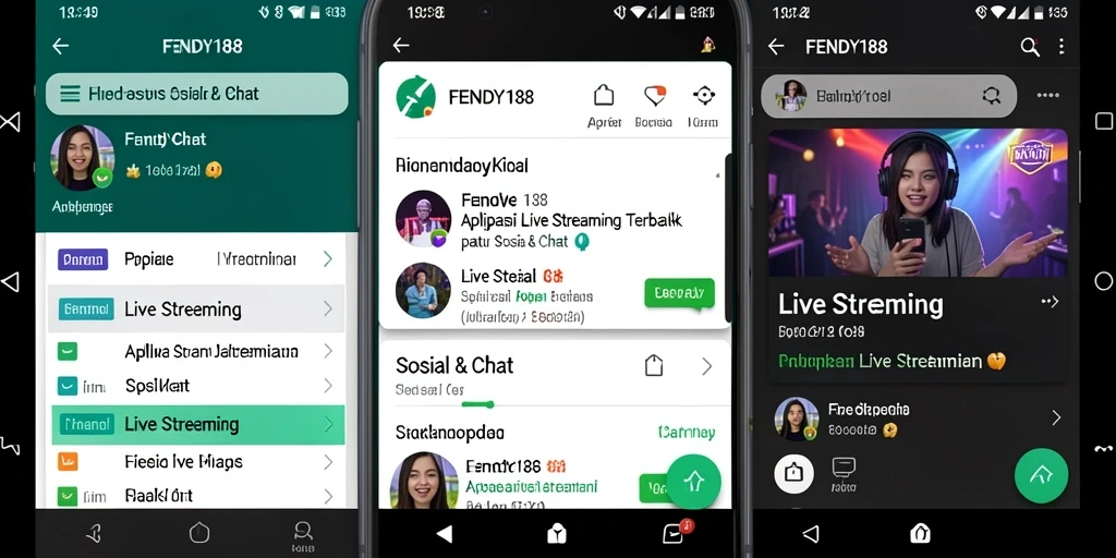 Tampilan antarmuka FENDY188 saat Live Streaming dengan fitur interaksi.