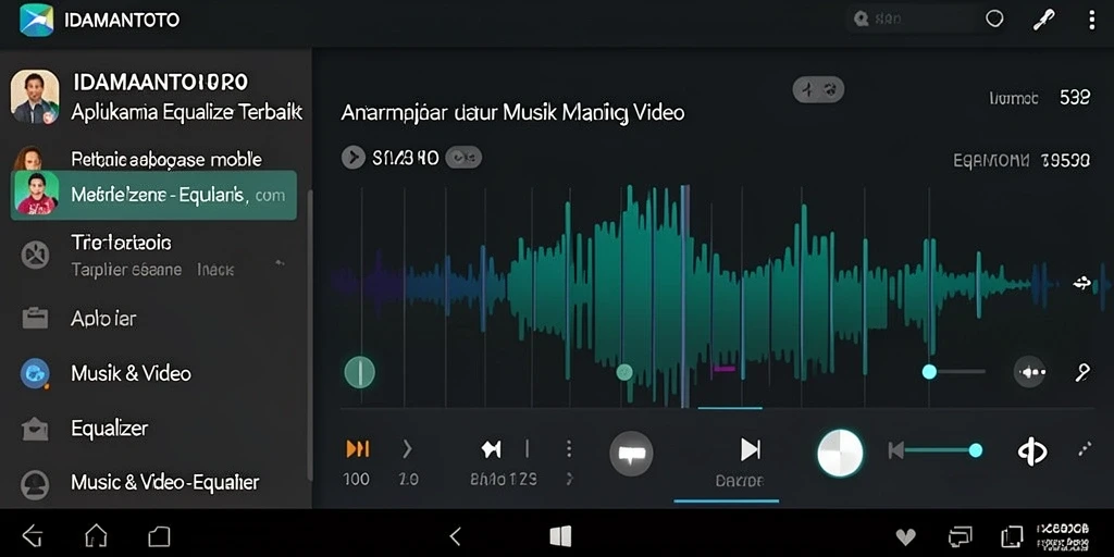 Antarmuka IDAMANTOTO menampilkan pengaturan Equalizer yang intuitif.