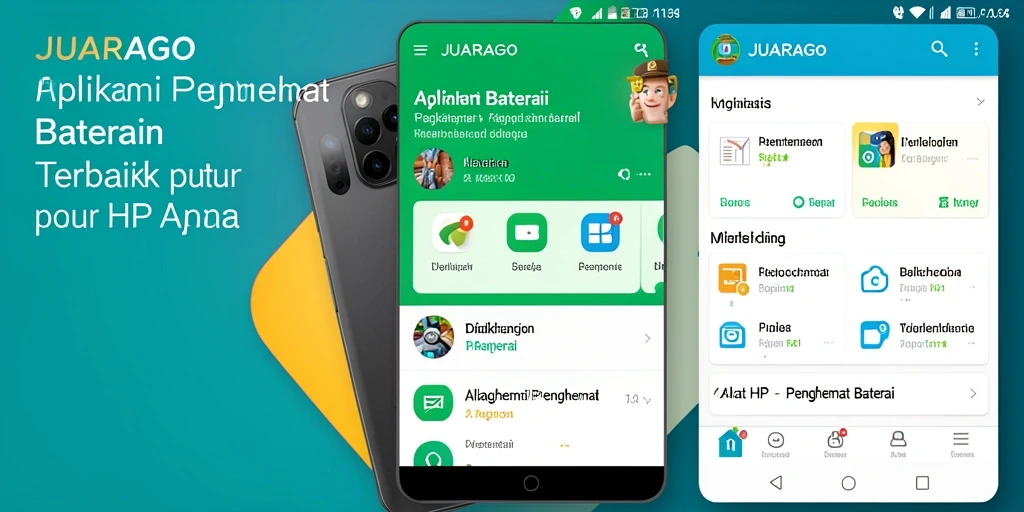 Tampilan antarmuka JUARAGO yang intuitif dan mudah digunakan untuk menghemat baterai.