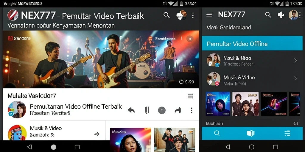 Tampilan antarmuka NEX777 yang menarik dan fungsional saat memutar video offline.