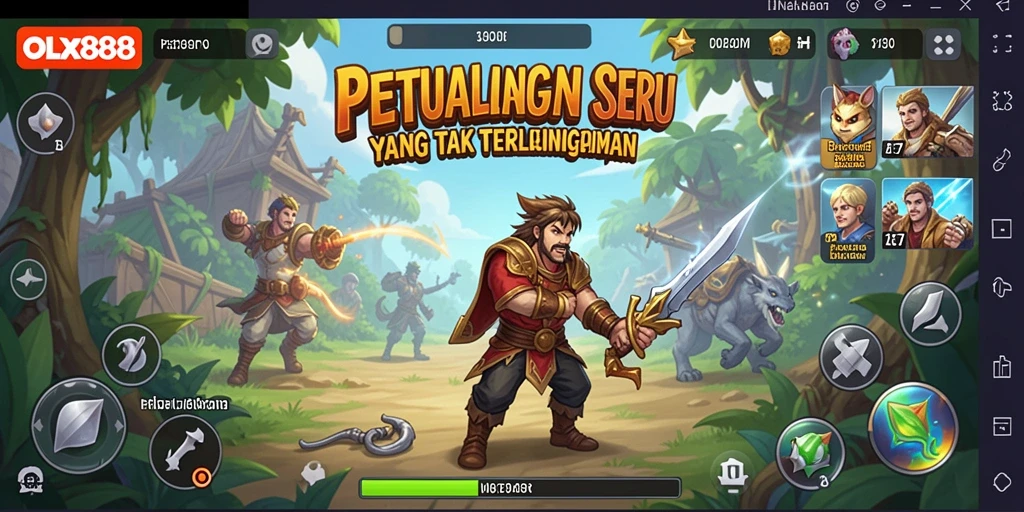 Antarmuka menarik dengan grafis petualangan yang memikat.