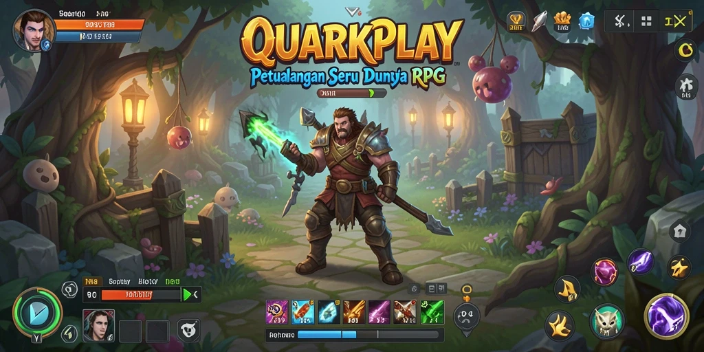 Tampilan antarmuka RPG QUARKPLAY yang menarik dan interaktif.