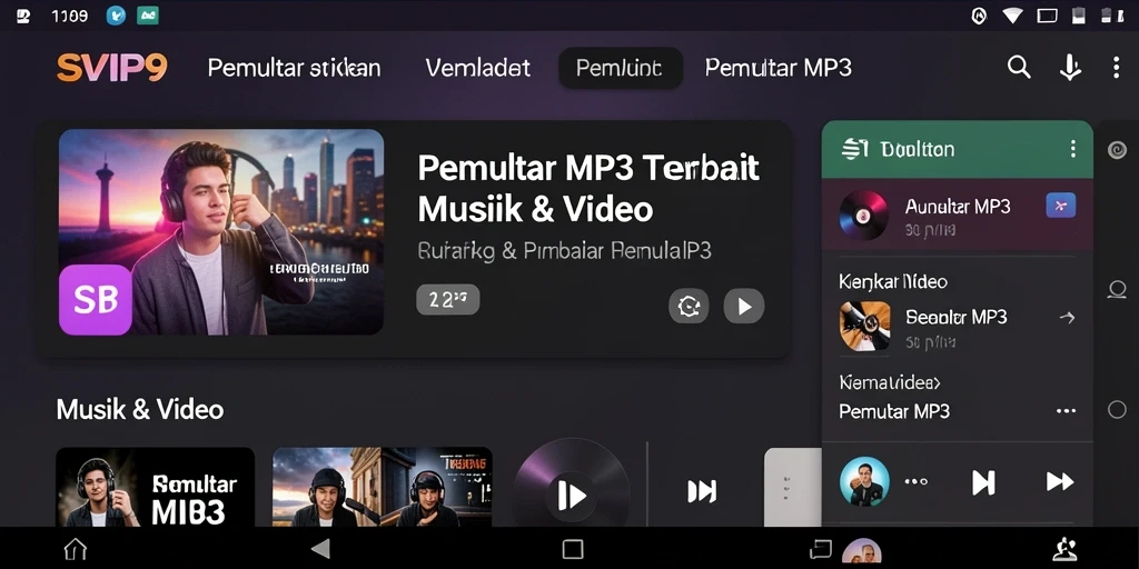 Antarmuka SVIP9 yang menarik untuk Pemutar MP3.