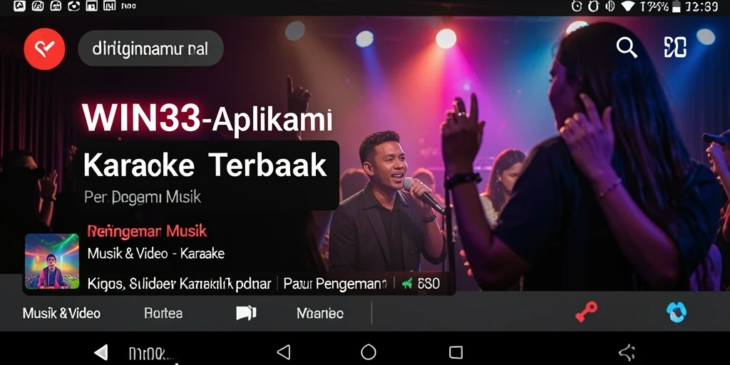 Tampilan antarmuka aplikasi WIN33 yang mudah digunakan untuk Karaoke.
